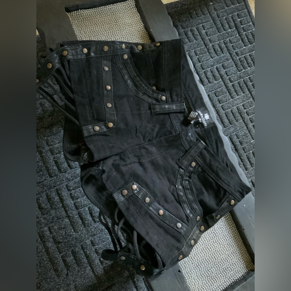 Jungle Gypsy booty shorts w/ garter embellishment.